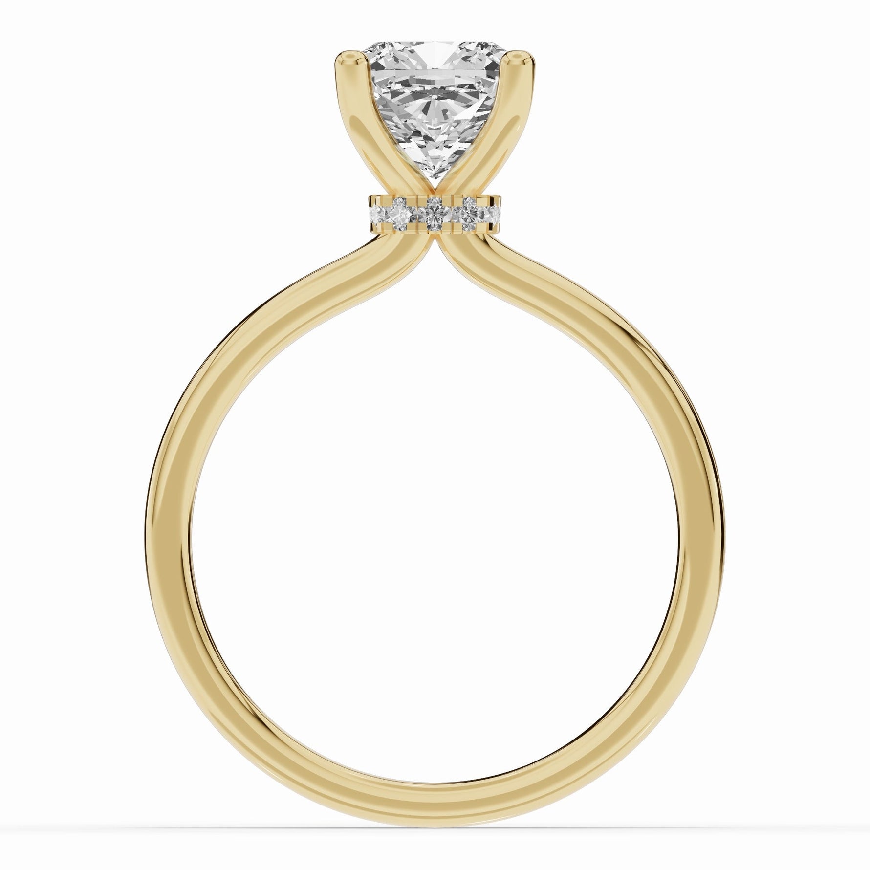 Cushion Tiara Glow Solitaire Ring ABER-102-CU-LGD-1  - Abtin & Co.