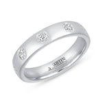 Dome Dot Flush Set Asscher Diamond Ring Ring ABB-709.1-AS-D-14  - Abtin & Co.