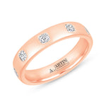 Dome Dot Flush Set Asscher Diamond Ring Ring ABB-709.1-AS-D-27  - Abtin & Co.