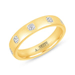 Dome Dot Flush Set Asscher Diamond Ring Ring ABB-709.1-AS-D-1  - Abtin & Co.