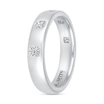 Dome Dot Flush Set Asscher Diamond Ring Ring ABB-709.1-AS-D-14  - Abtin & Co.