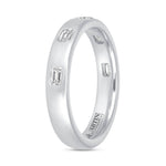 Dome Dot Flush Set Emerald Cut Diamond Ring Emerald Cut ABB-709.1-EM-D-14  - Abtin & Co.