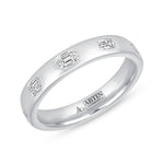 Dome Dot Flush Set Emerald Cut Diamond Ring Emerald Cut ABB-709.1-EM-D-14  - Abtin & Co.