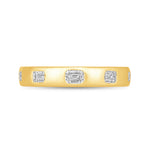 Dome Dot Flush Set Emerald Cut Diamond Ring Emerald Cut ABB-709.1-EM-D-1  - Abtin & Co.