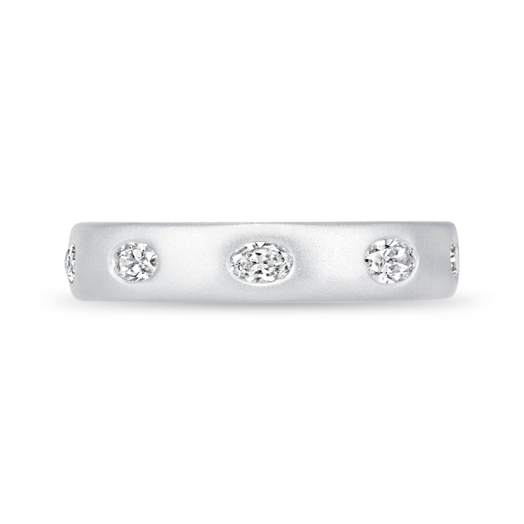 Dome Dot Flush Set Oval Diamond Ring Ring   - Abtin & Co.