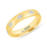 Dome Dot Flush Set Oval Diamond Ring Ring   - Abtin & Co.