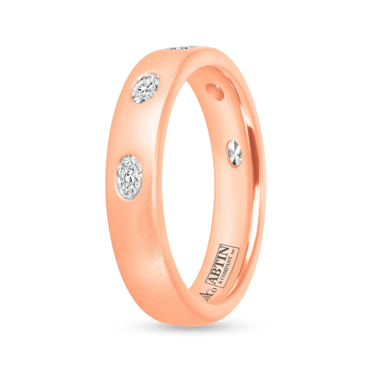 Dome Dot Flush Set Oval Diamond Ring Ring   - Abtin & Co.