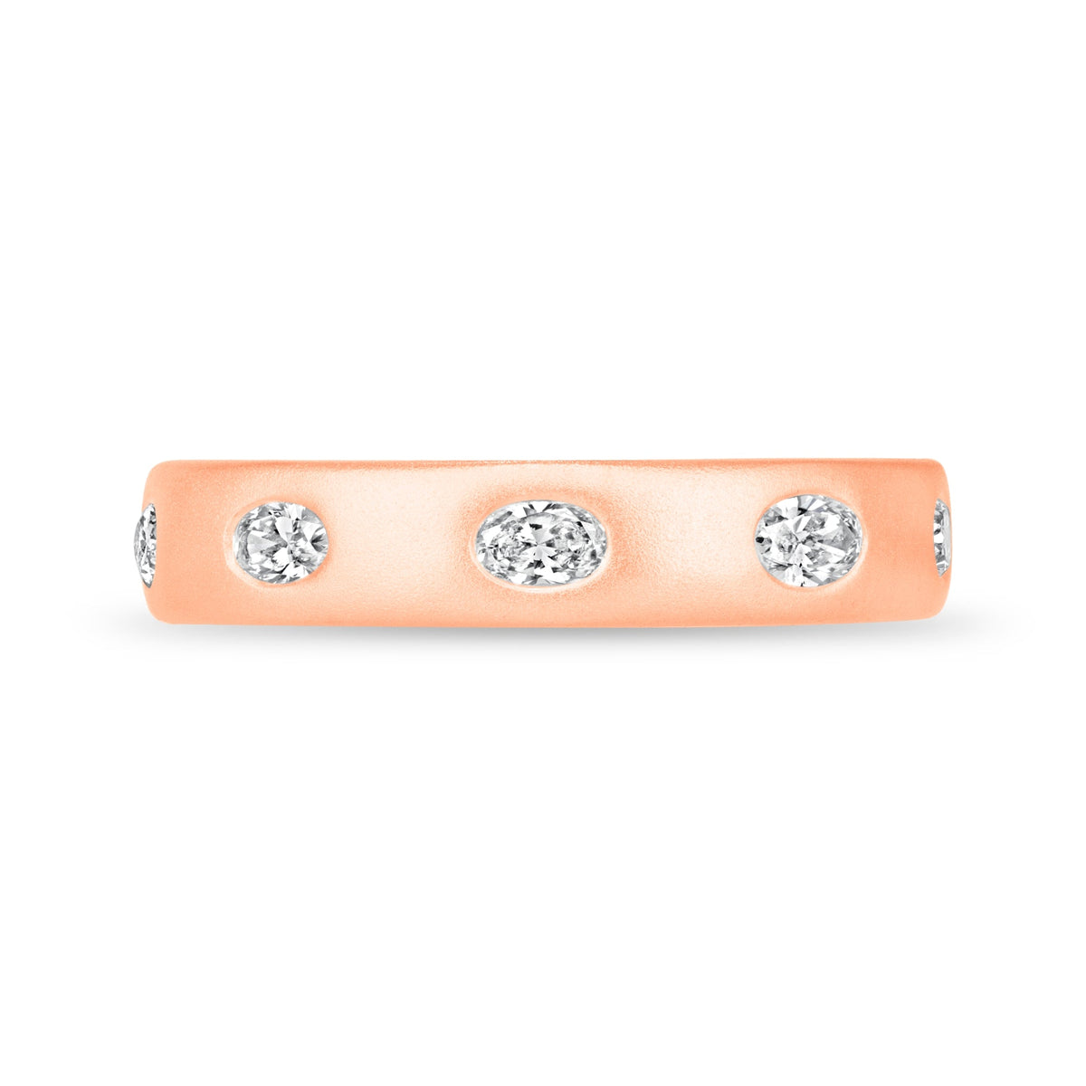 Dome Dot Flush Set Oval Diamond Ring Ring   - Abtin & Co.