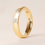 Dome Dot Flush Set Straight Heart Diamond Ring Ring ABB-709.1-HT-D-1  - Abtin & Co.