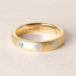 Dome Dot Flush Set Straight Heart Diamond Ring Ring ABB-709.1-HT-D-1  - Abtin & Co.
