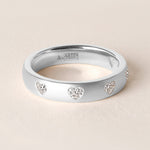 Dome Dot Flush Set Straight Heart Diamond Ring Ring ABB-709.1-HT-D-14  - Abtin & Co.