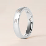 Dome Dot Flush Set Straight Heart Diamond Ring Ring ABB-709.1-HT-D-14  - Abtin & Co.