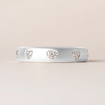 Dome Dot Flush Set Straight Heart Diamond Ring Ring ABB-709.1-HT-D-14  - Abtin & Co.