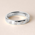 Dome Dot Flush Set Tilted Pear Diamond Ring Ring ABB-709.1-V2-PR-D-14  - Abtin & Co.