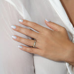 Dome Dot Flush Set Tilted Pear Diamond Ring Ring ABB-709.1-V2-PR-D-1  - Abtin & Co.
