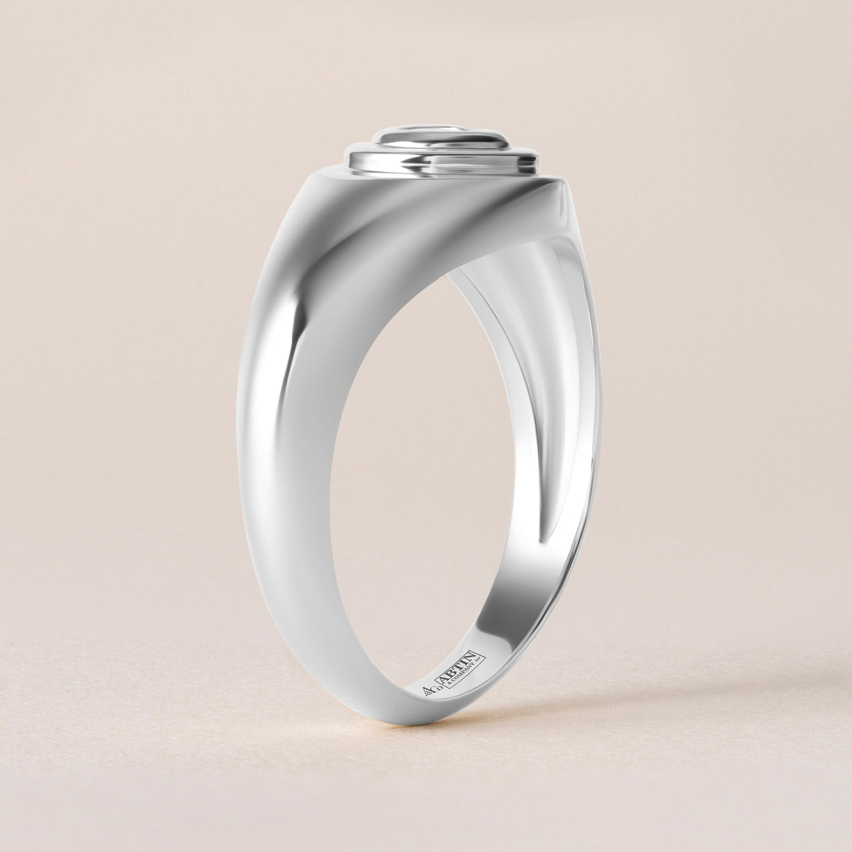 Echo Pear Diamond Signet Ring Ring ABB-711.1-PR-D-14  - Abtin & Co.