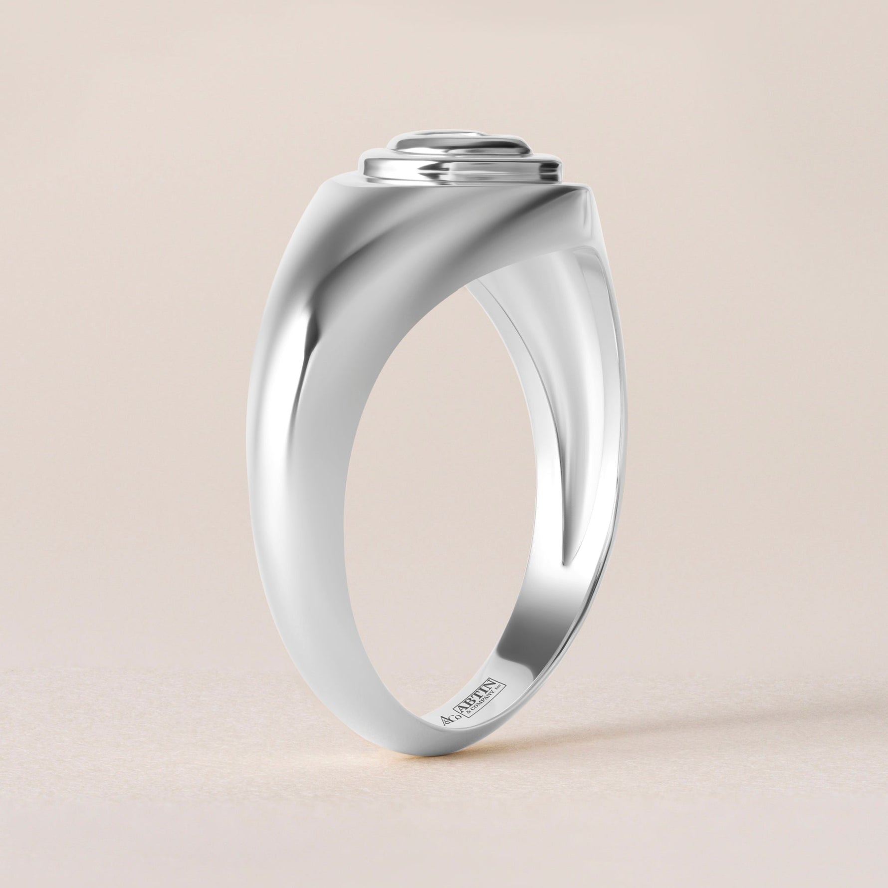 Echo Pear Diamond Signet Ring Ring ABB-711.1-PR-D-14  - Abtin & Co.