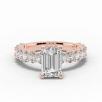 Emerald Cut Aurielle Crown Engagement Ring Ring ABER-106-EM-LGD-11  - Abtin & Co.