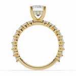 Emerald Cut Aurielle Crown Engagement Ring Ring ABER-106-EM-LGD-1  - Abtin & Co.