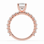 Emerald Cut Aurielle Crown Engagement Ring Ring ABER-106-EM-LGD-11  - Abtin & Co.