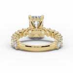 Emerald Cut Aurielle Crown Engagement Ring Ring ABER-106-EM-LGD-1  - Abtin & Co.