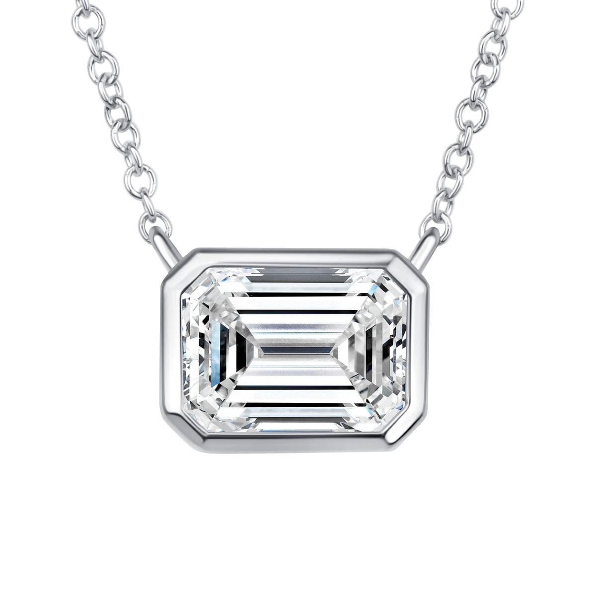 Emerald Cut Bezel Lumière Pendant Pendant ABP-225.1-LGD-4  - Abtin & Co.