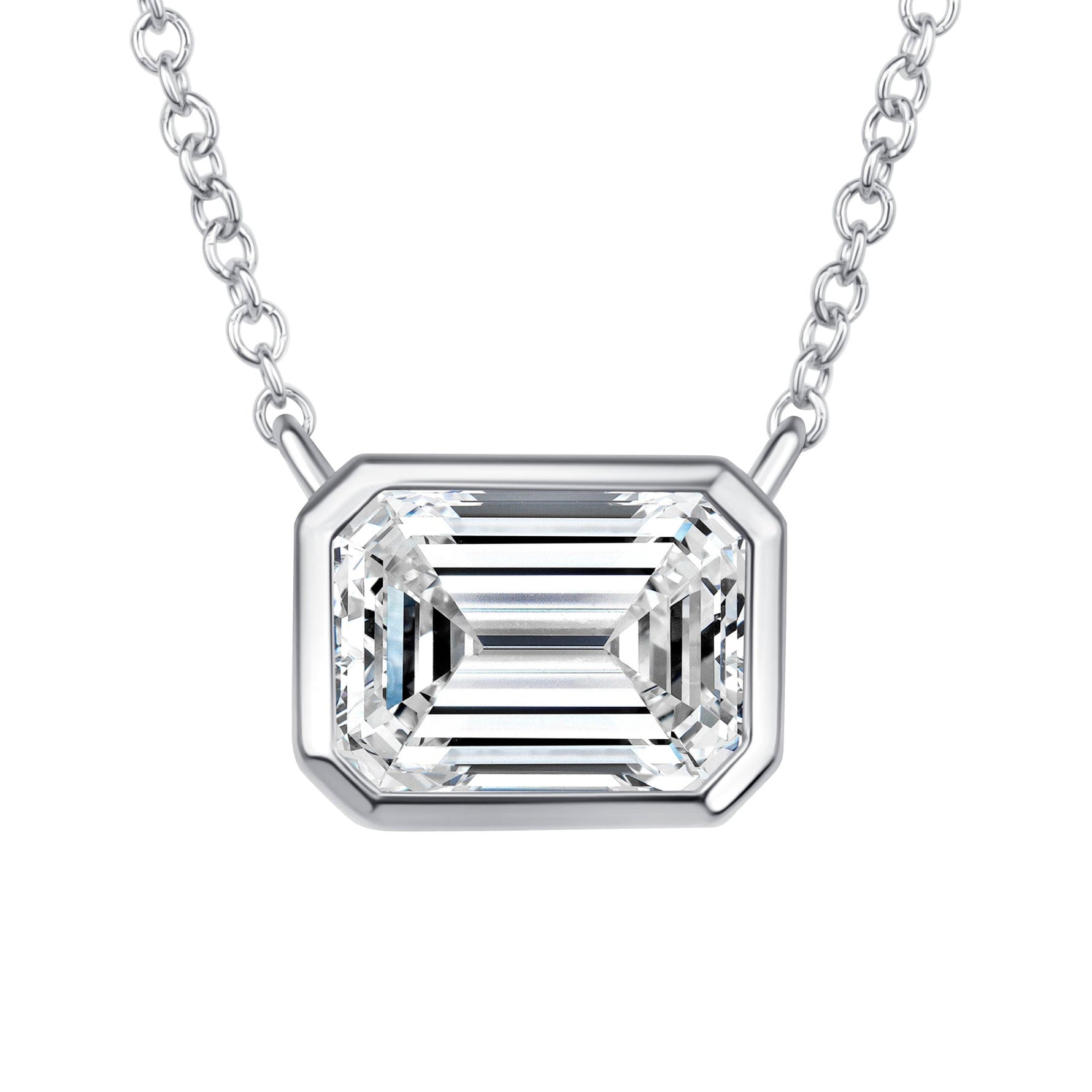 Emerald Cut Bezel Lumière Pendant Pendant ABP-225.1-LGD-4  - Abtin & Co.