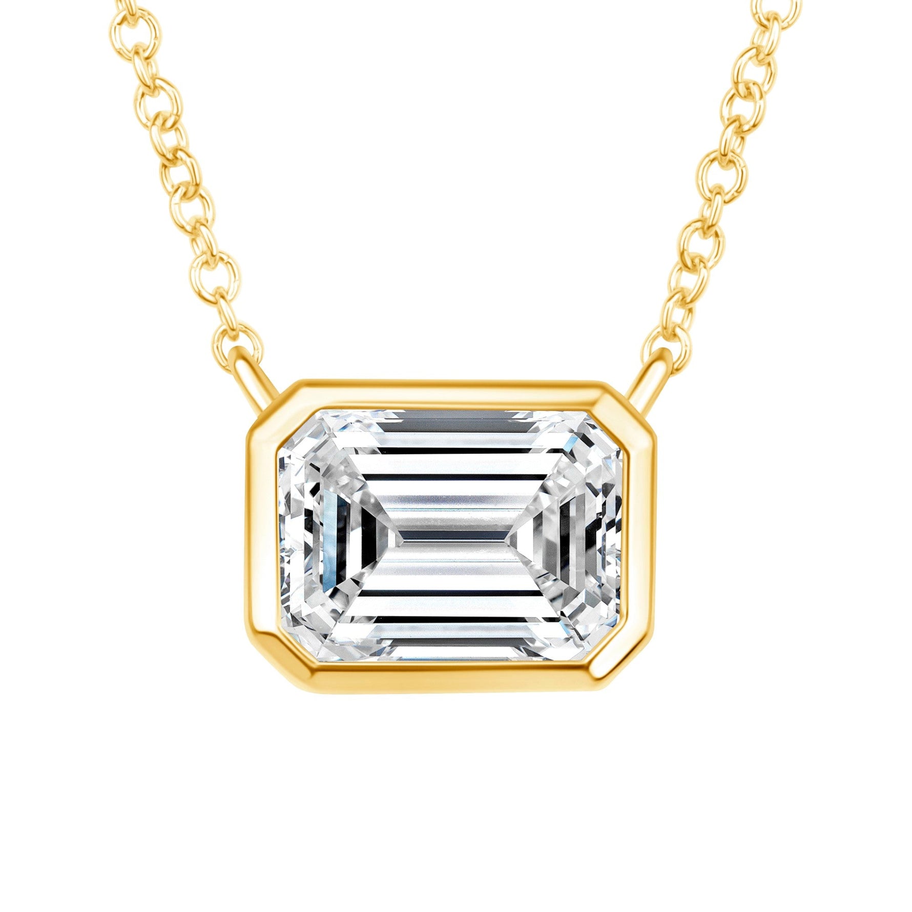 Emerald Cut Bezel Lumière Pendant Pendant ABP-225.1-LGD-1  - Abtin & Co.