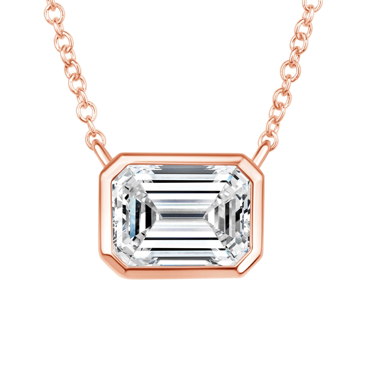 Emerald Cut Bezel Lumière Pendant Pendant ABP-225.1-LGD-7  - Abtin & Co.