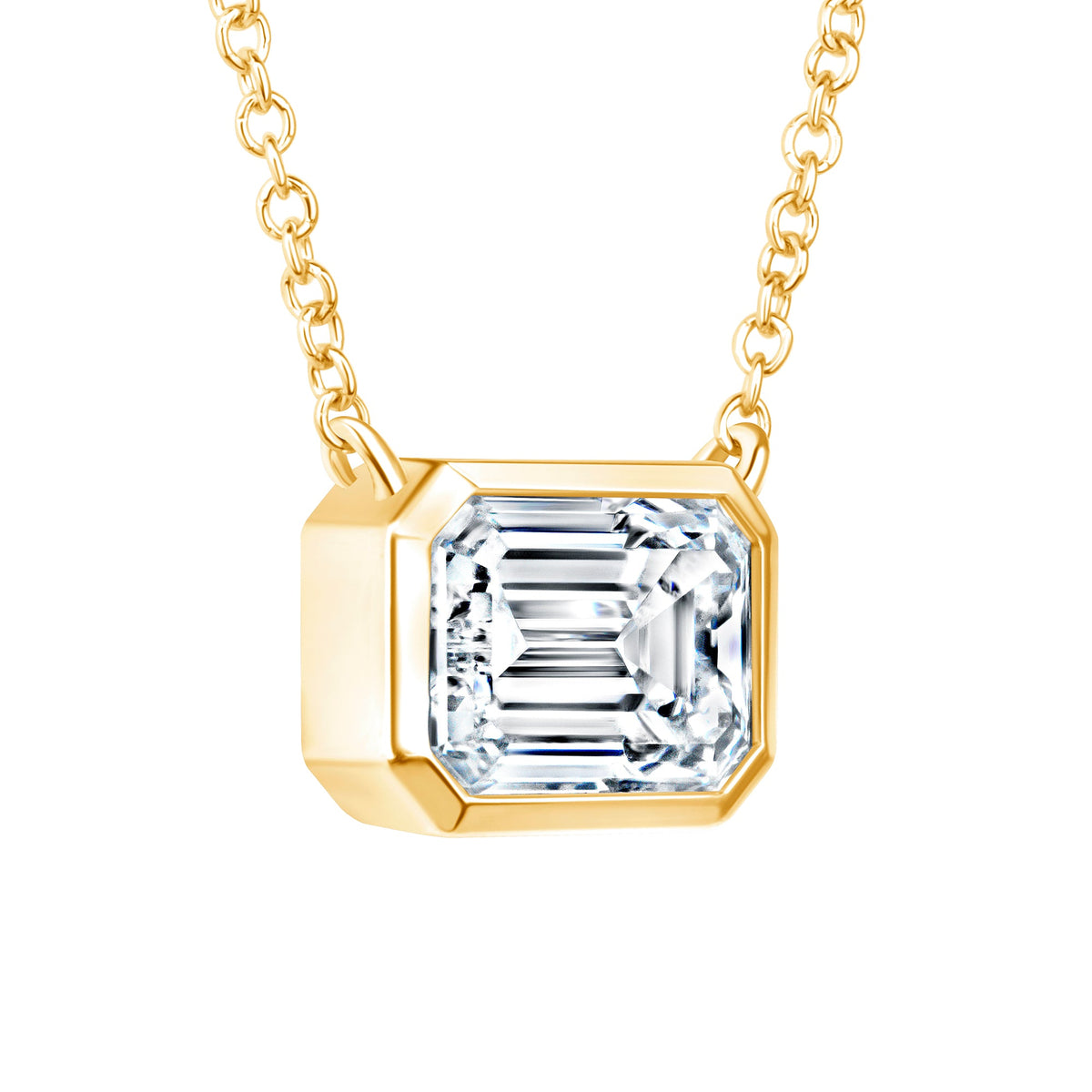 Emerald Cut Bezel Lumière Pendant Pendant ABP-225.1-LGD-1  - Abtin & Co.