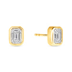 Emerald Cut Célina Bezel Studs Earring ABE-231-D-1  - Abtin & Co.