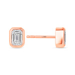 Emerald Cut Célina Bezel Studs Earring ABE-231-D-7  - Abtin & Co.