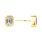 Emerald Cut Célina Bezel Studs Earring ABE-231-D-1  - Abtin & Co.