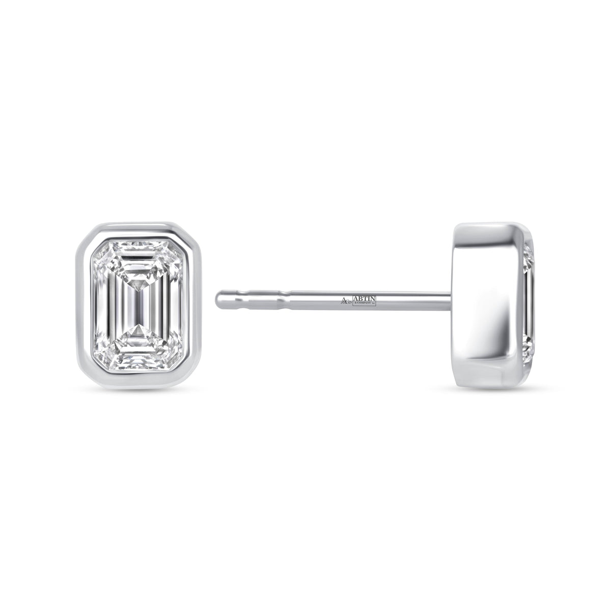 Emerald Cut Célina Bezel Studs Earring ABE-231-D-4  - Abtin & Co.