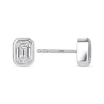 Emerald Cut Célina Bezel Studs Earring ABE-231-D-4  - Abtin & Co.