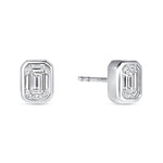 Emerald Cut Célina Bezel Studs Earring ABE-231-D-4  - Abtin & Co.