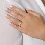 Emerald Cut Centerline Edge Ring Ring ABB-713.1V1-EM-D-1  - Abtin & Co.