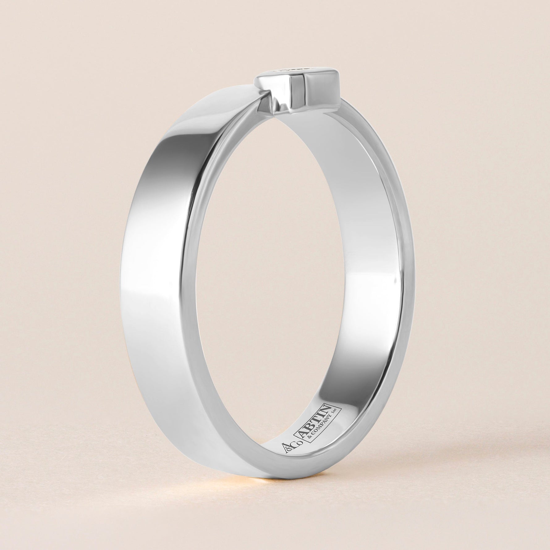 Emerald Cut Centerline Edge Ring Ring ABB-713.1V1-EM-D-14  - Abtin & Co.