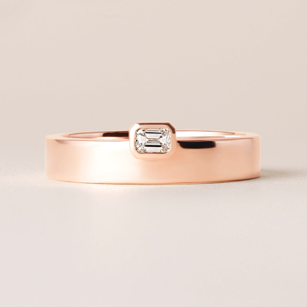 Emerald Cut Centerline Edge Ring Ring ABB-713.1V1-EM-D-27  - Abtin & Co.