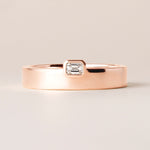 Emerald Cut Centerline Edge Ring Ring ABB-713.1V1-EM-D-27  - Abtin & Co.