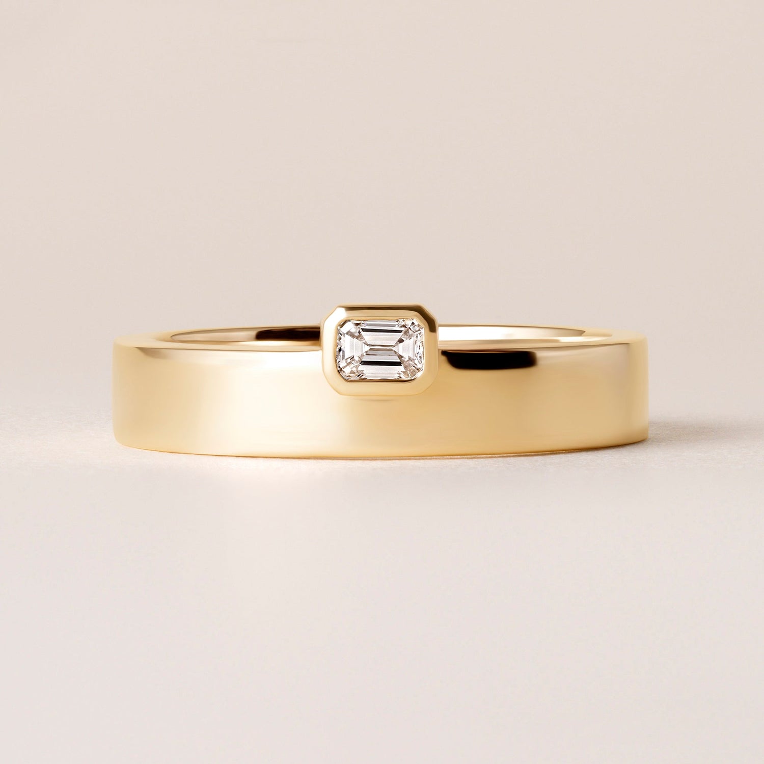 Emerald Cut Centerline Edge Ring Ring ABB-713.1V1-EM-D-1  - Abtin & Co.