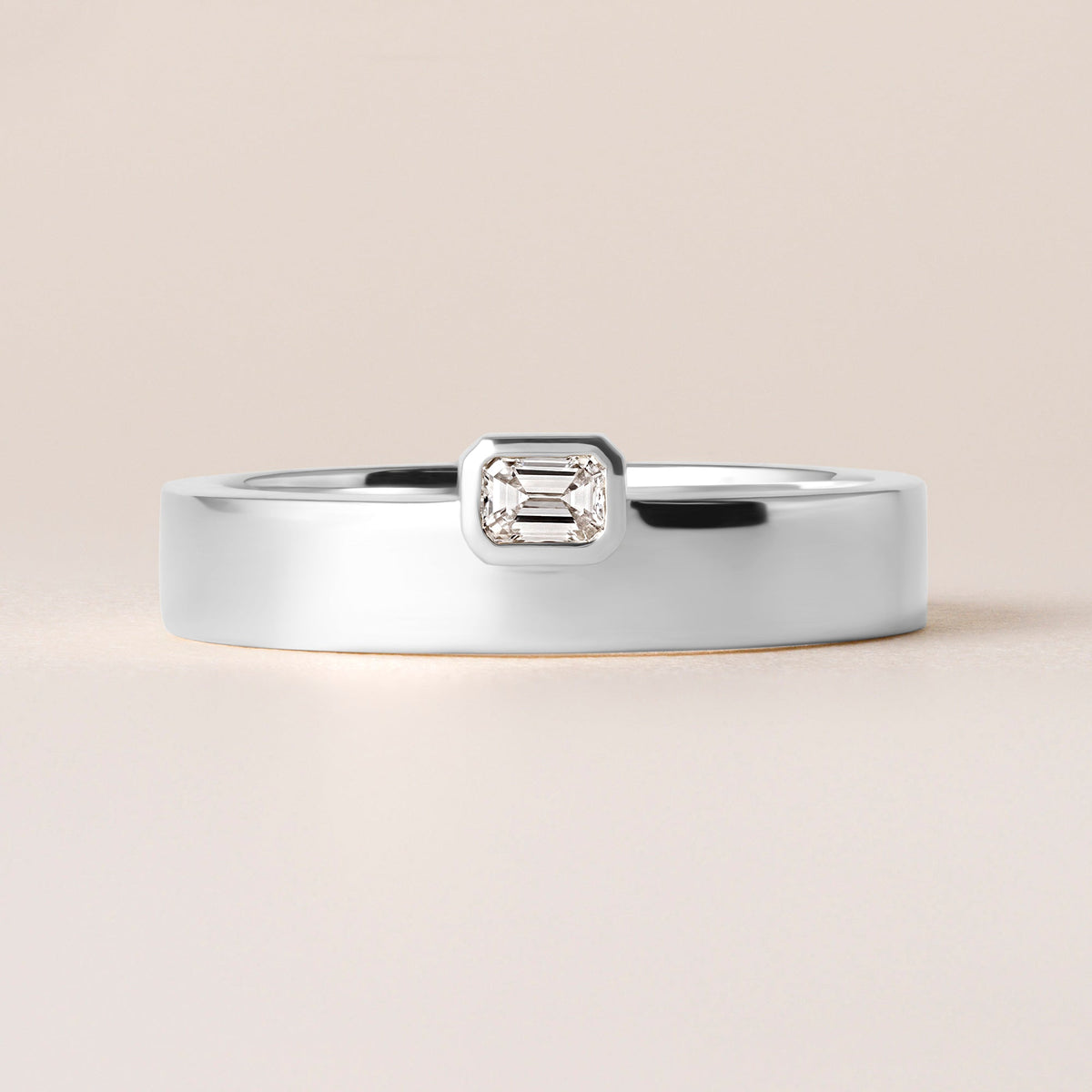 Emerald Cut Centerline Edge Ring Ring ABB-713.1V1-EM-D-14  - Abtin & Co.