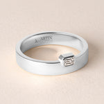 Emerald Cut Centerline Edge Ring Ring ABB-713.1V1-EM-D-14  - Abtin & Co.
