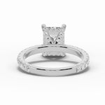 Emerald Cut Coronet Diamond Crown Engagement Ring Ring ABER-105-EM-LGD-6  - Abtin & Co.
