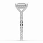 Emerald Cut Coronet Diamond Crown Engagement Ring Ring ABER-105-EM-LGD-6  - Abtin & Co.