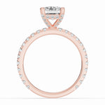 Emerald Cut Coronet Diamond Crown Engagement Ring Ring ABER-105-EM-LGD-11  - Abtin & Co.