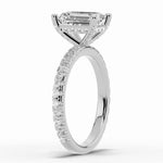 Emerald Cut Coronet Diamond Crown Engagement Ring Ring ABER-105-EM-LGD-6  - Abtin & Co.