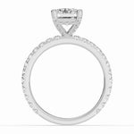 Emerald Cut Coronet Diamond Crown Engagement Ring Ring ABER-105-EM-LGD-6  - Abtin & Co.
