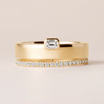 Emerald Cut Élevé Band Ring ABB-713.1-V2-EM-D-1  - Abtin & Co.