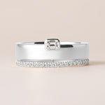 Emerald Cut Élevé Band Ring ABB-713.1-V2-EM-D-3  - Abtin & Co.
